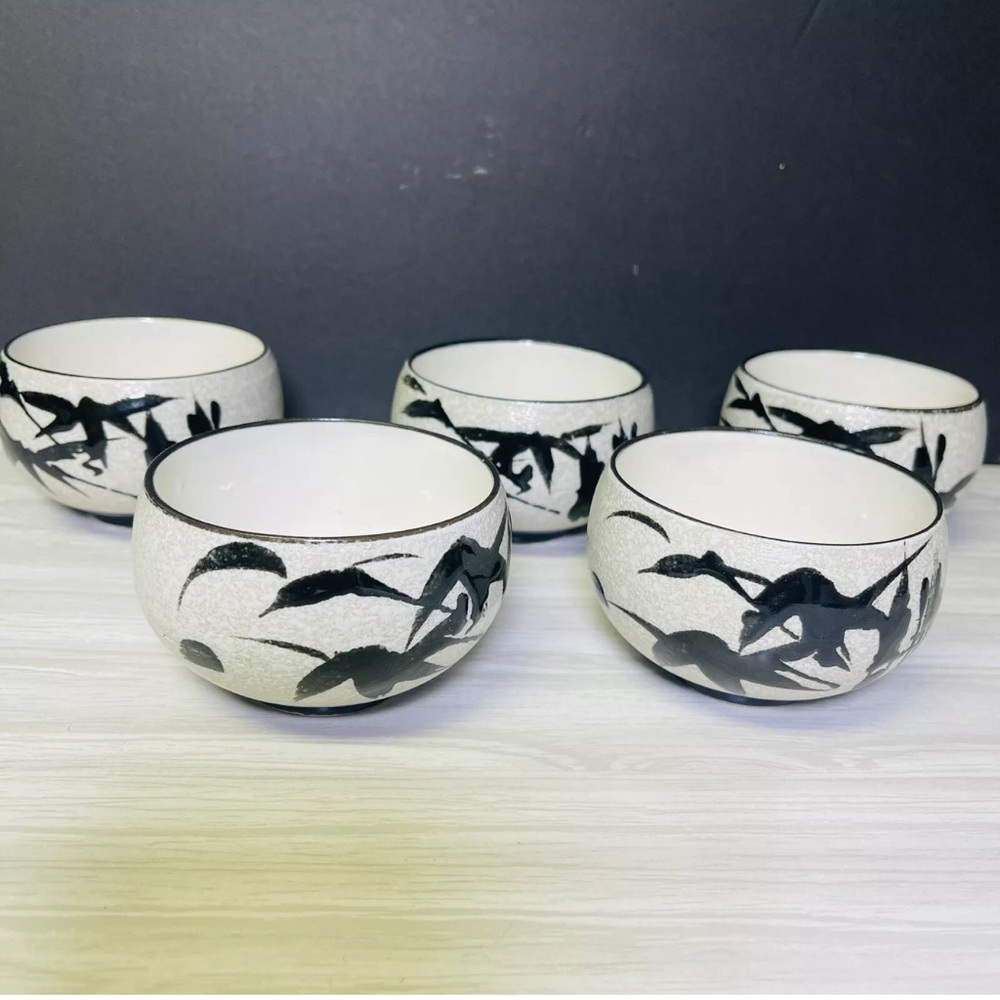 VINTAGE JAPAN HAND THROWN STUDIO ART POTTERY 5 TEA CUP 6 oz